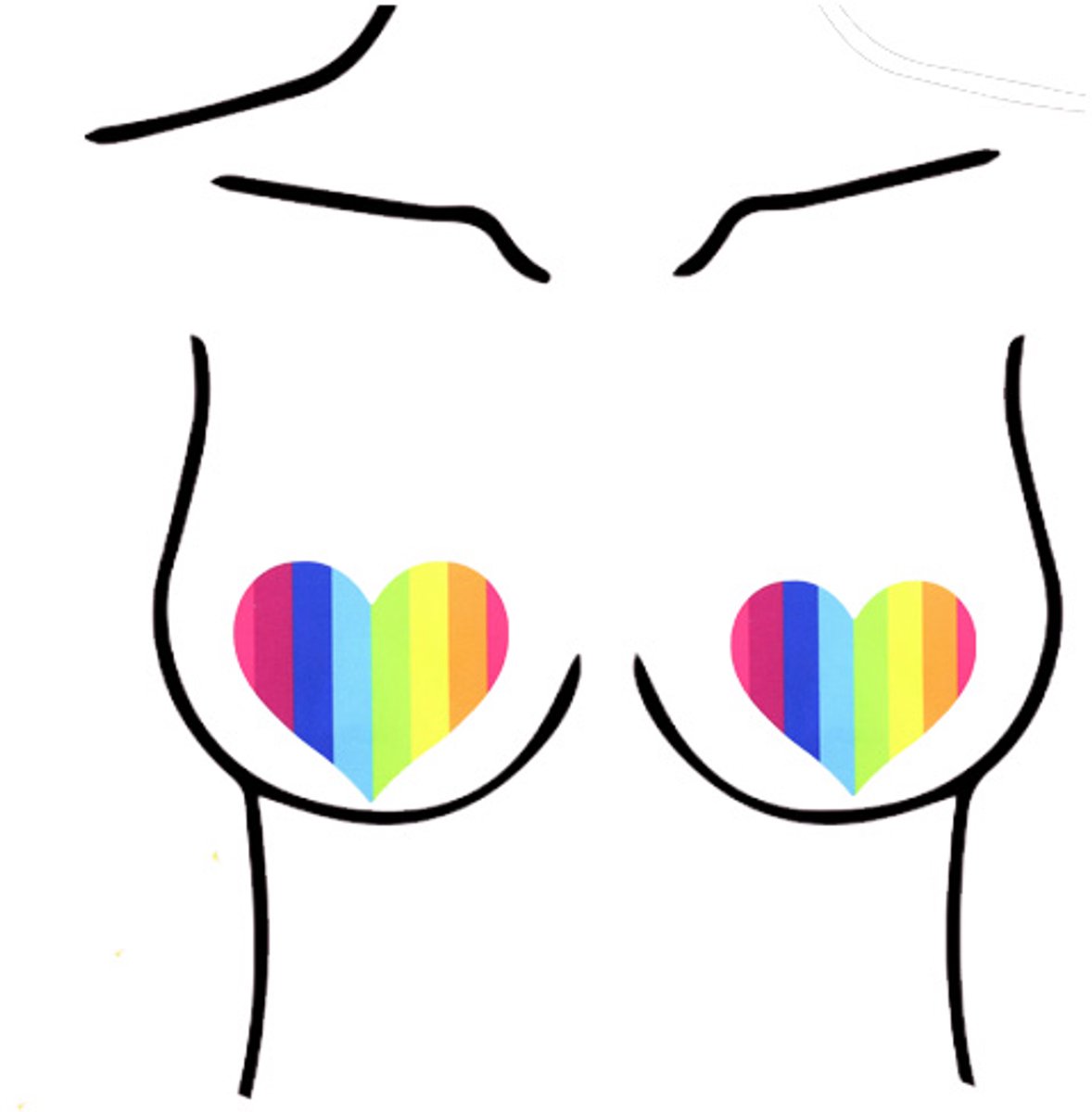 Hartvormige regenboog tepelcovers - Tepelstickers - Rainbow - Tepel cover - Tepelplakkers - 1 Paar - CHPN