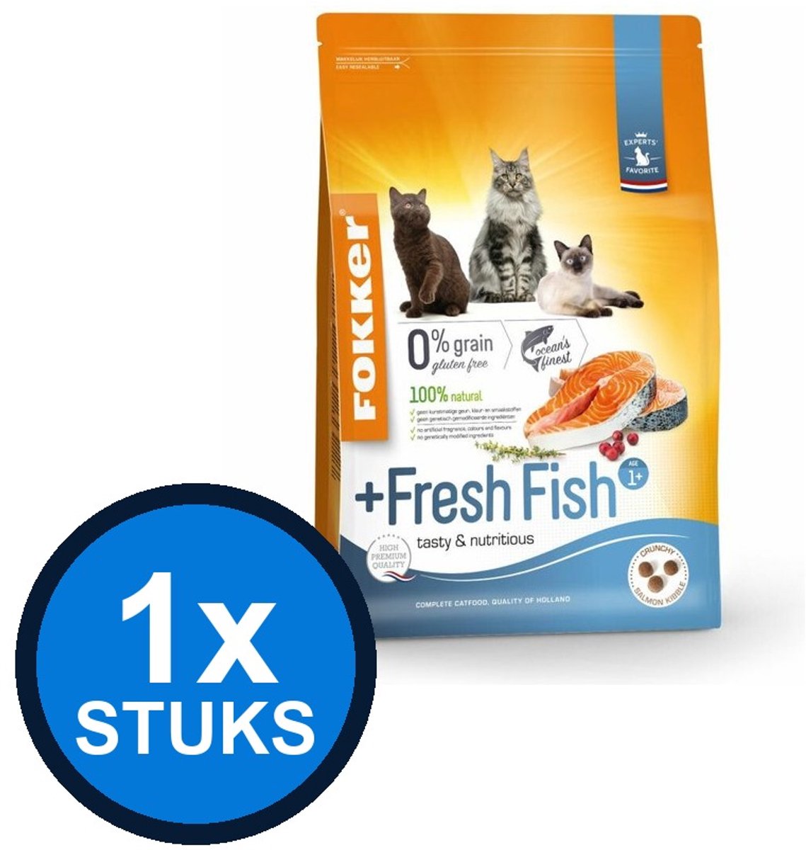 1x Fokker Cat +Fresh Fish - Kattenvoer - 2,5kg