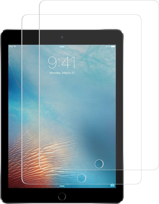 Deux protecteurs d'écran sur une tablette avec un écran de verrouillage.