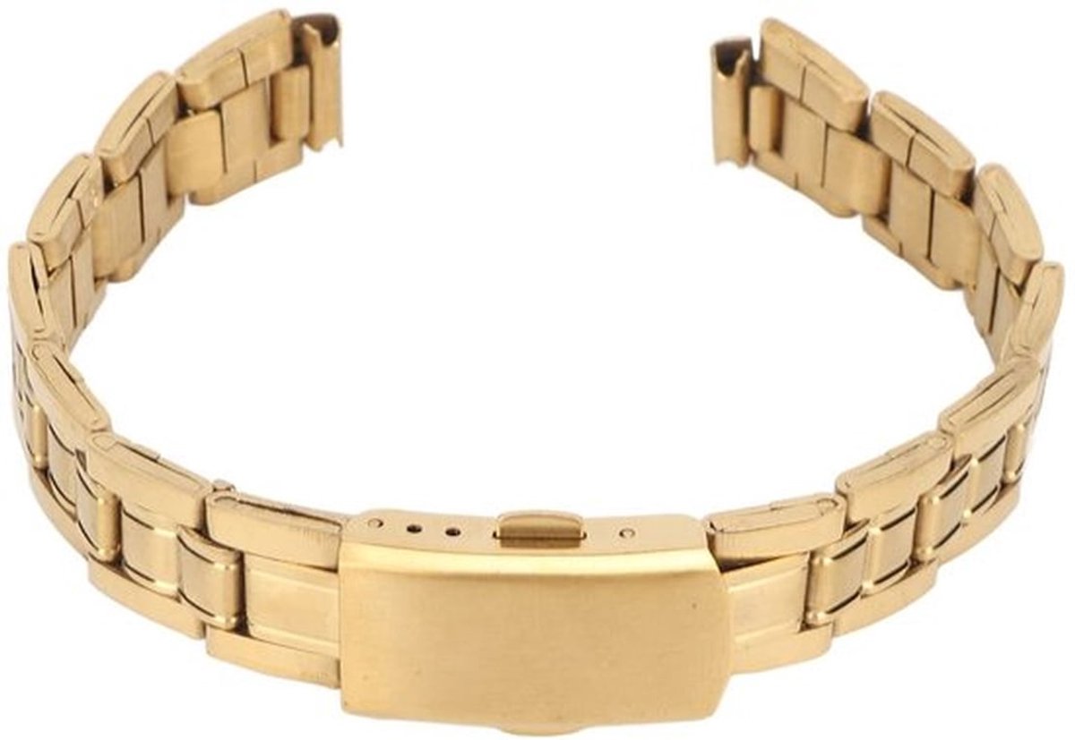 Roestvrijstalen Horlogeband - Vervangende Horlogeband Dames - Luxueus en Duurzaam - 14mm - Geschikt voor Smartwatch - Gouden Bescherming