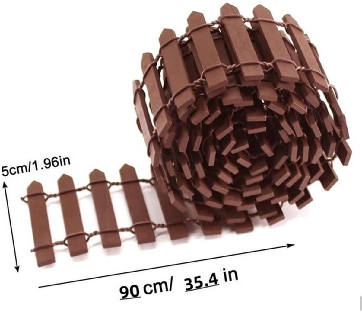 Tuinhek Miniatuur - Houten Tuinhek - 2 Stuks - Flexibel - Decoratief - 90 cm x 5 cm - Hoge Kwaliteit - Miniatuur Hek