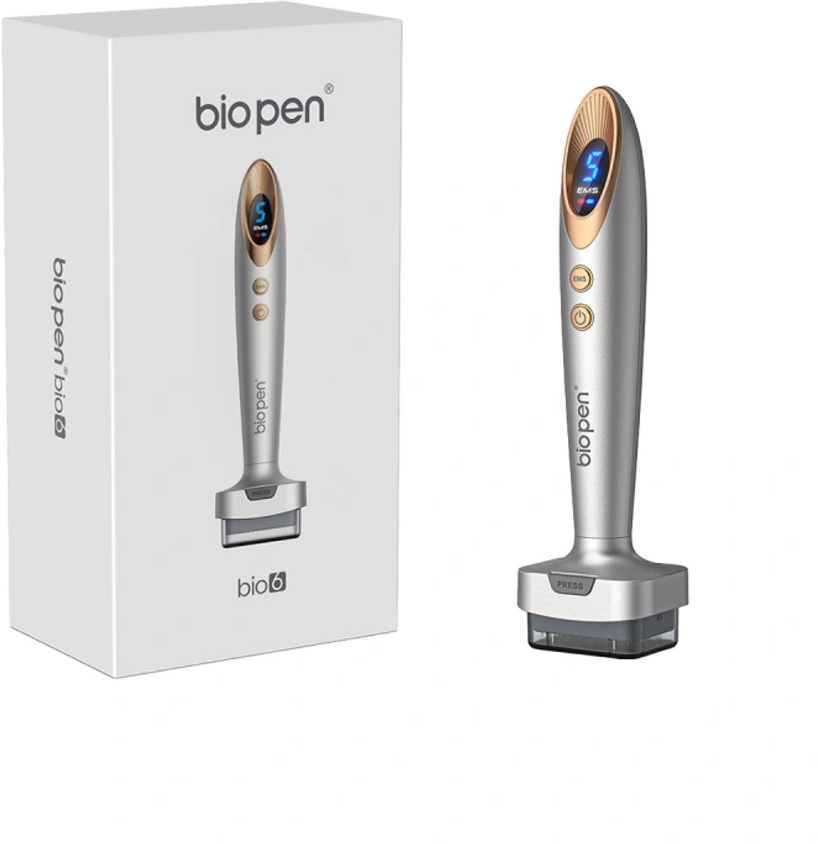 BioPen bio6 / 4-in-1 microneedling-apparaat voor gezicht en hoofdhuid Grijs