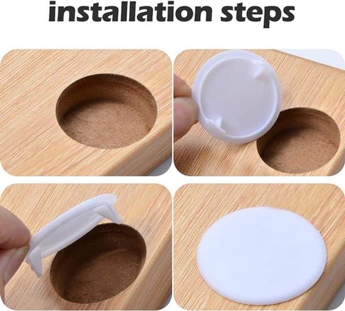 MK Stoer - Keukenkasten Vuldoppen - Plastic - Eenvoudige Stijl - Witte - Scharnier - Gat - 28 stuks - Geschikt voor - Keukenkasten - 35mm Gat, Wit - Eenvoudig te monteren.