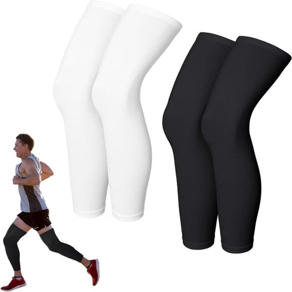 Compressiekousen Set van 4 voor Sport - Knieschützer voor Comfort en Ondersteuning - Elastisch en Ademend