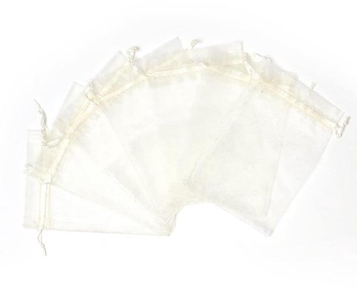 - Organza zakjes - Cadeauzakjes - Trekkoord - Beige - Snoepzakjes - Geschikt voor feesten en bruiloften - 30 stuks