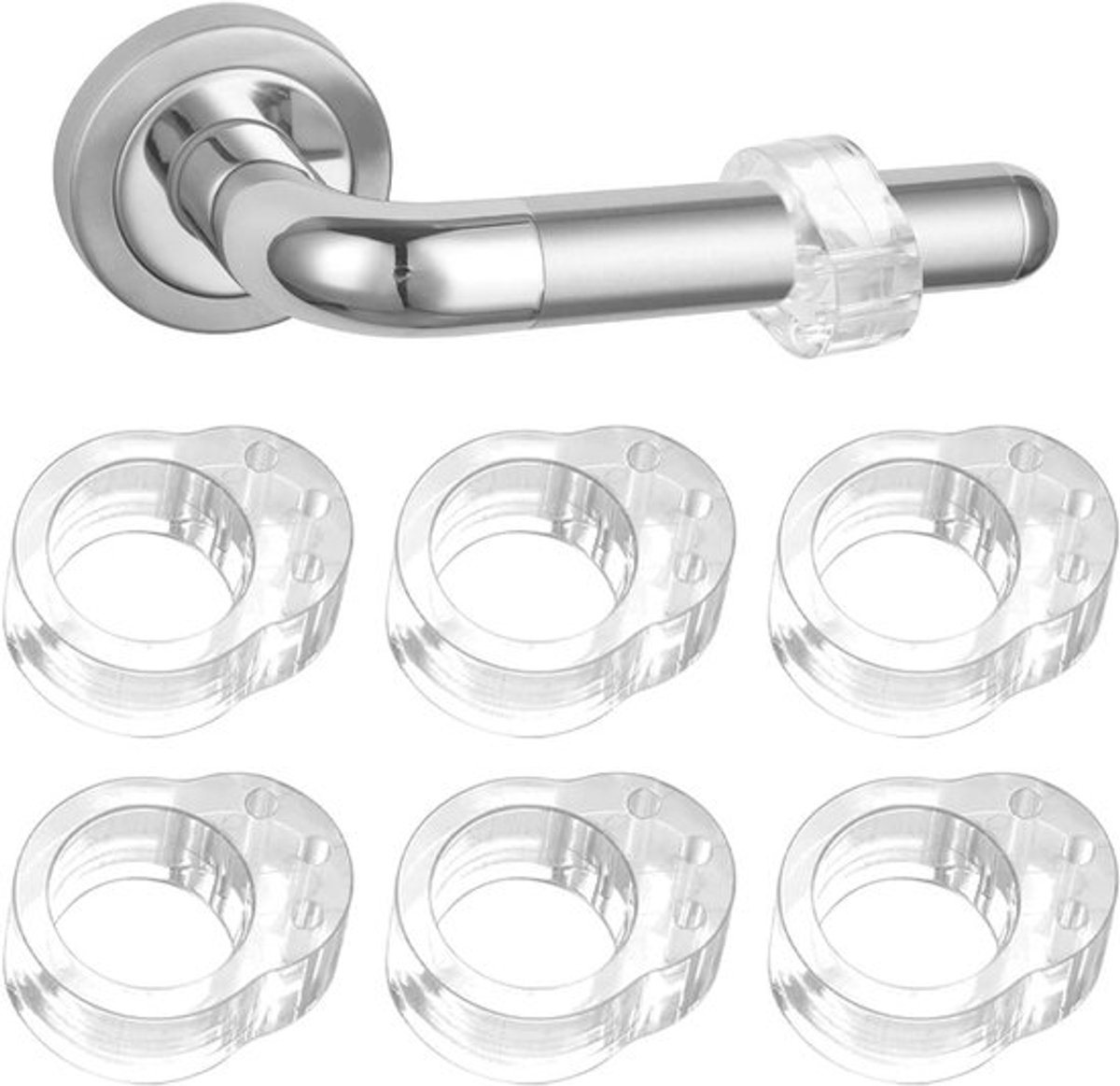 Transparante Deurhendel Stoppers - 6 Stuks Beschermers voor Deurknoppen