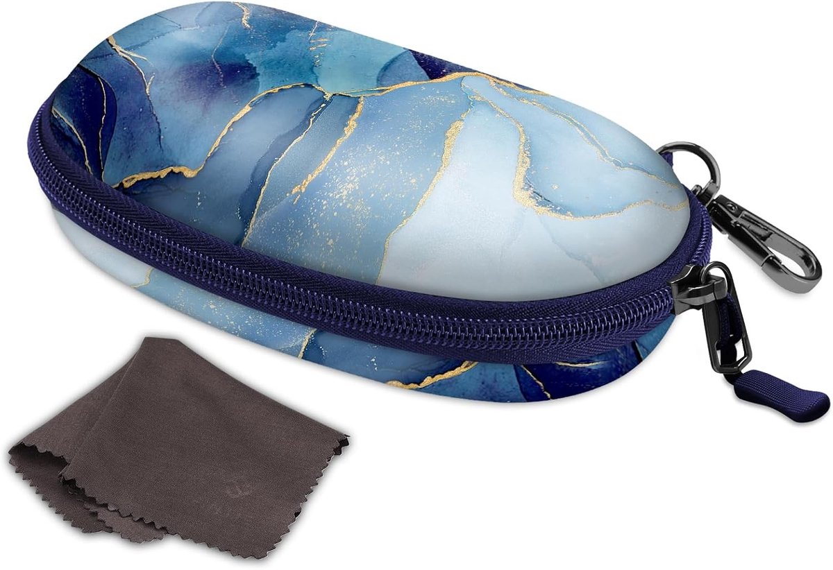 Zonnebril Etui met Carabiner en Rits - Ruim Hardcase voor Zonnebrillen en Sportbrillen, Ideaal voor Buitenactiviteiten en Fietsen