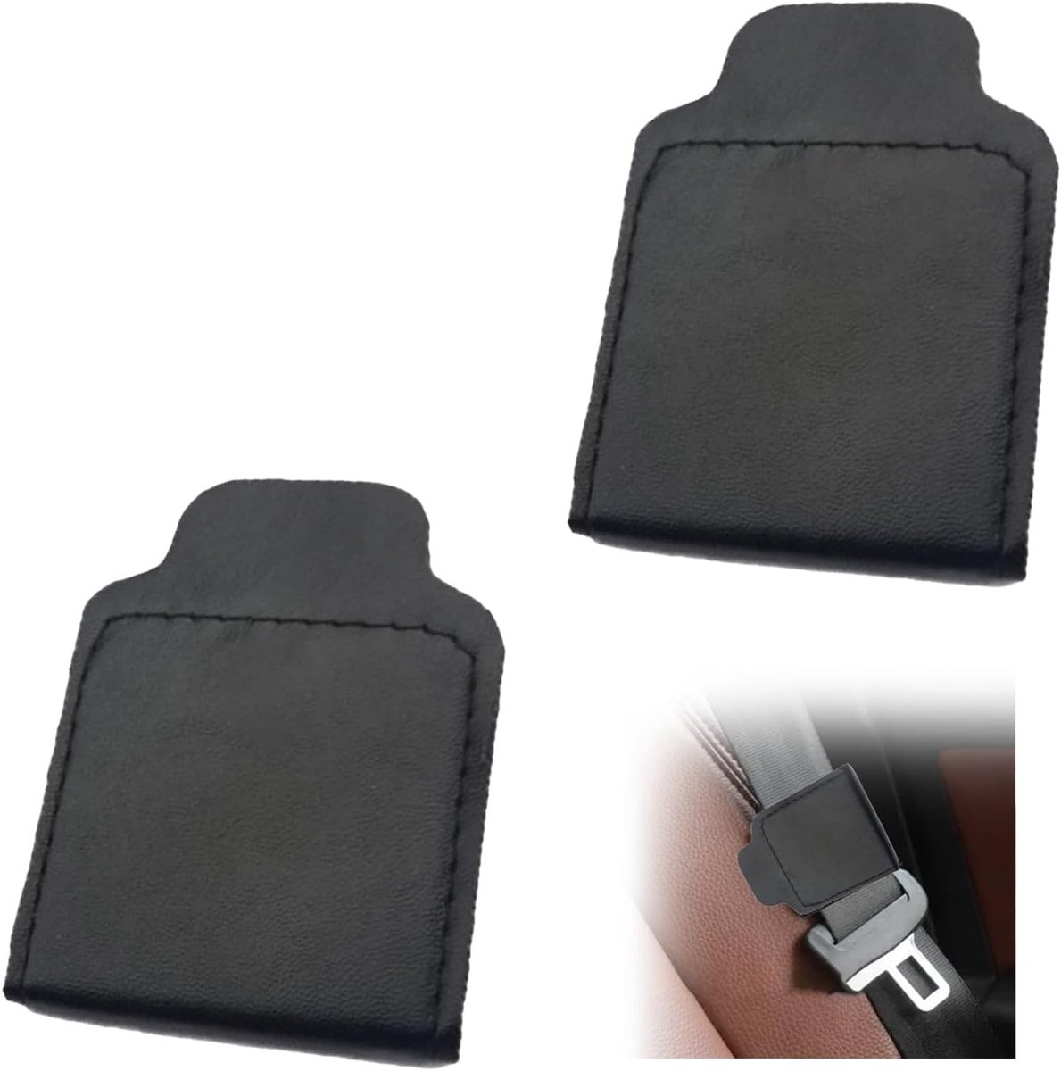 Premium PU Leren Autogordel Versteller - 2 Stuks Universele Schouder- en Nekgordel voor Volwassenen, Comfortabel en Veilig in de Auto