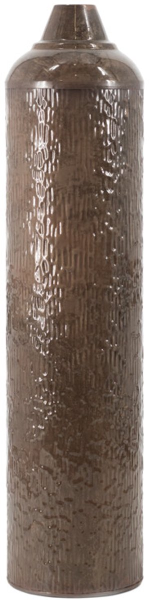 Metalen vaas striped pink stone