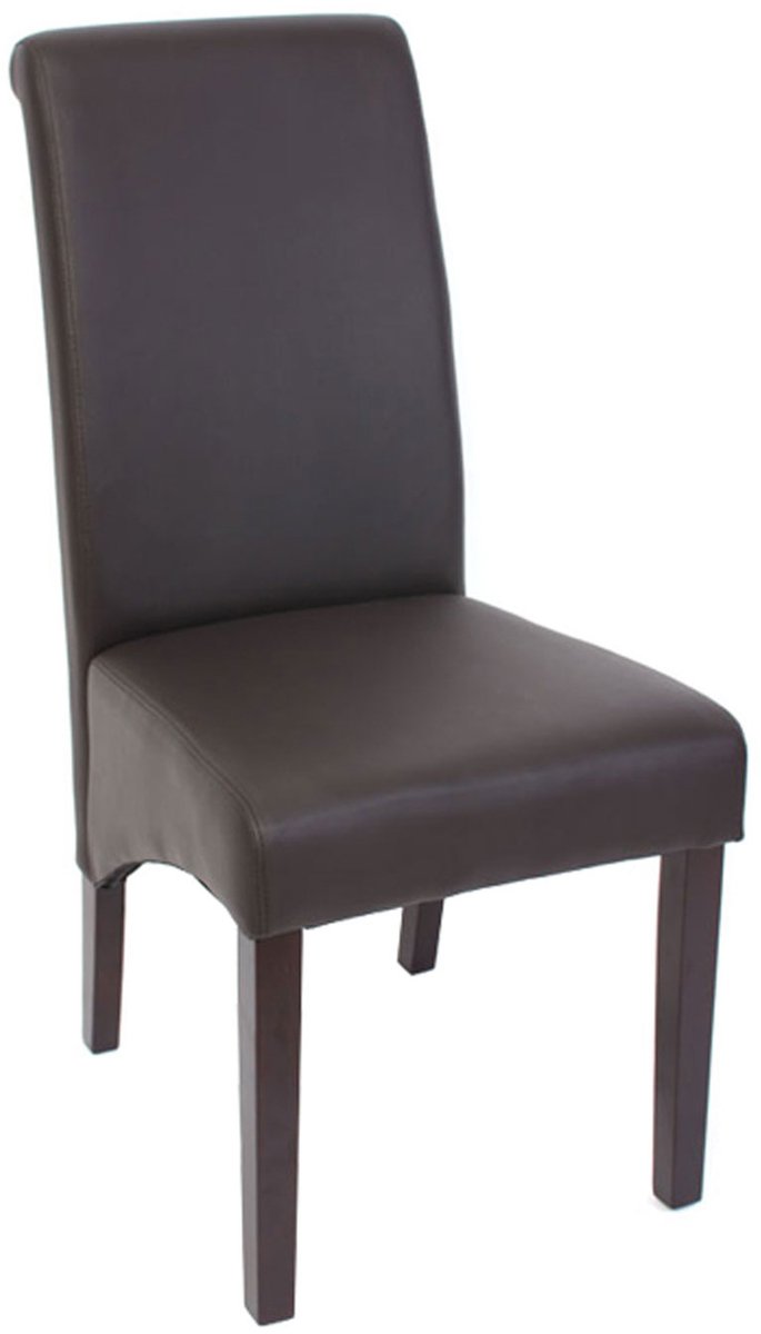 MCW Set van 2 eetkamerstoelen Keukenstoel Stoel M37 ~ kunstleer mat, bruin, donkere poten