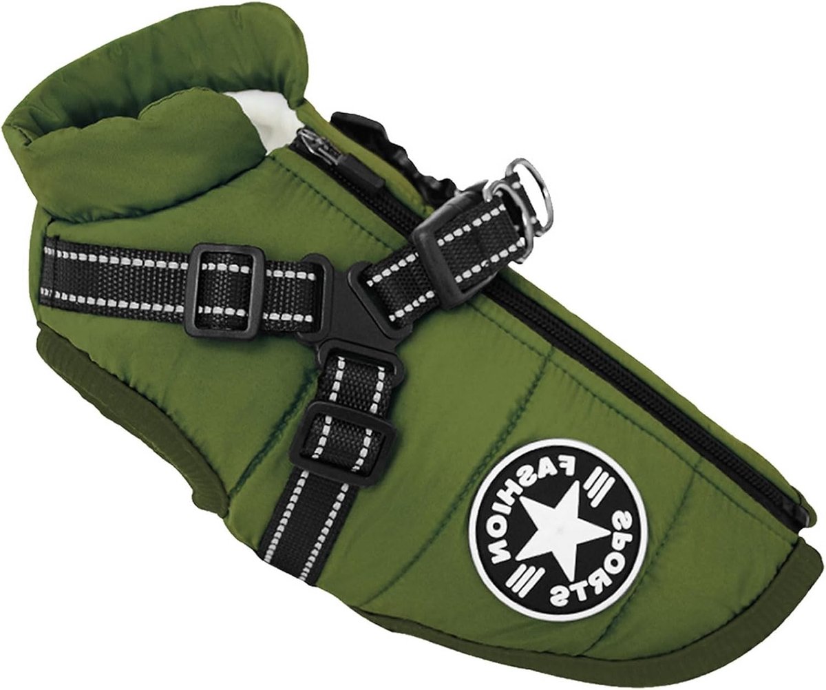Warme winterjas voor kleine honden, hondenkleding met harnas, ideaal voor puppy's en kleine honden