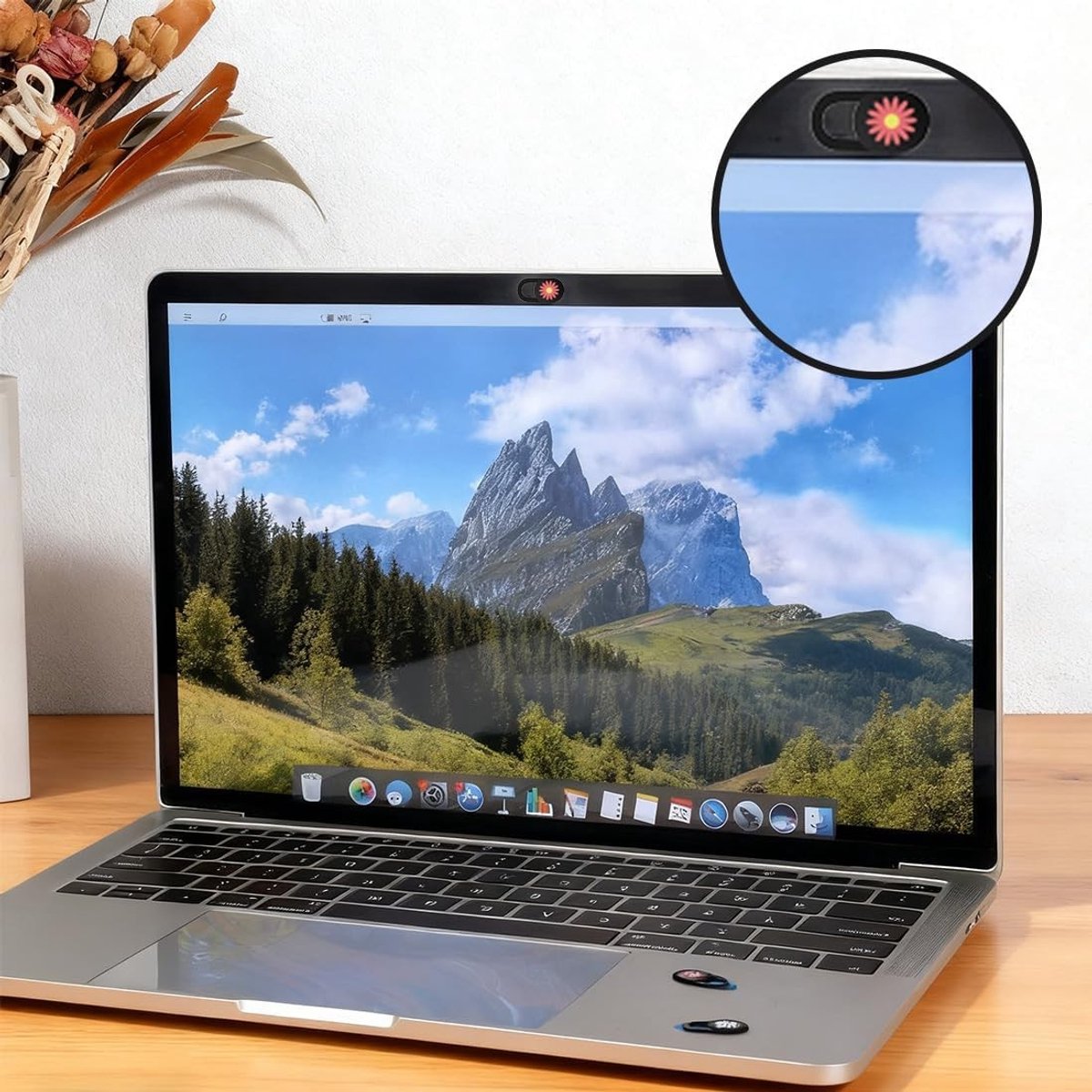 Webcamafdekking - Bloemenpatroon - 18,5 x 9 x 0,7 mm - Ultradun en Duurzaam - Voor Laptops en Smartphones