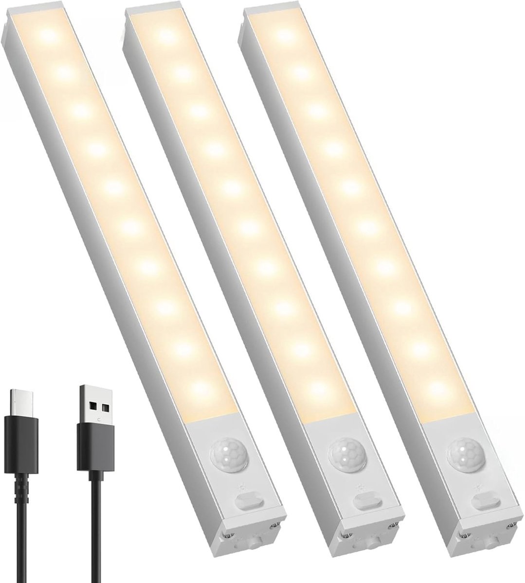 Kastlamp met Bewegingssensor - Warmwit - 18 cm - Dimbare LED Verlichting - Voor Kledingkast en Donkere Hoeken