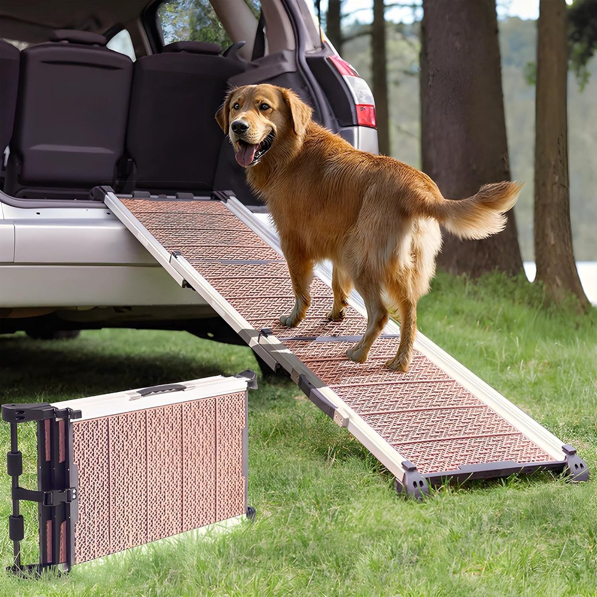 Hondenhelling voor de auto - Inklapbaar - Geschikt voor Grote Honden - Antislip Aluminium Hondenladder - Voor Veilig In- en Uitstappen