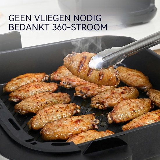 ROUNY Airfryer 11-in-1 - Heteluchtfriteuse 2200 W voor 12 Inch Pizza - Dubbele Verwarming en 2 Ventilatorsnelheden - Kijkvenster met Binnenverlichting - 40-230 °C — afbeelding 5