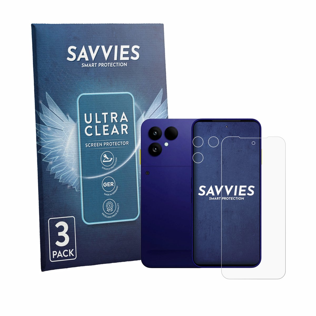 Savvies - Screenprotector voor Fairphone 6 Plus (Voor+Camera) - Folie Beschermfolie transparant 6 Stuks