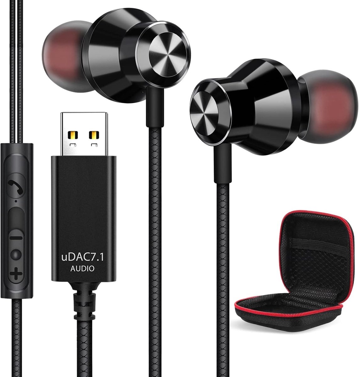 PC-hoofdtelefoon met microfoon - Zwart - USB Headset met Ruisonderdrukking - Voor Laptop en Gaming