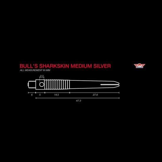Bull's - Sharkskin Medium Shaft Silver van Bull's — afbeelding 3