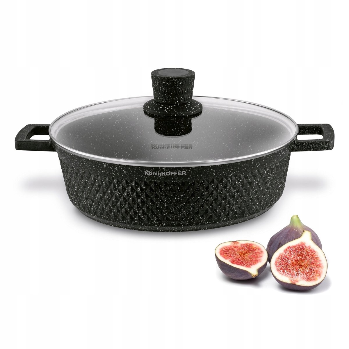 Konighoffer Escuro Inductie Koekenpan met Deksel, 28 cm
