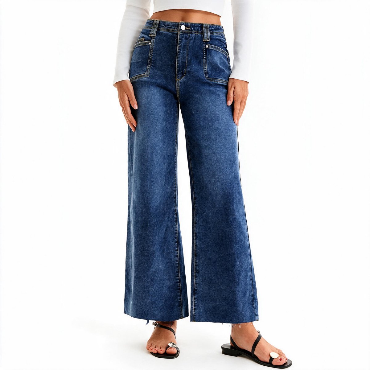 Imily Bela Dames High Waist Wide Leg Jeans
