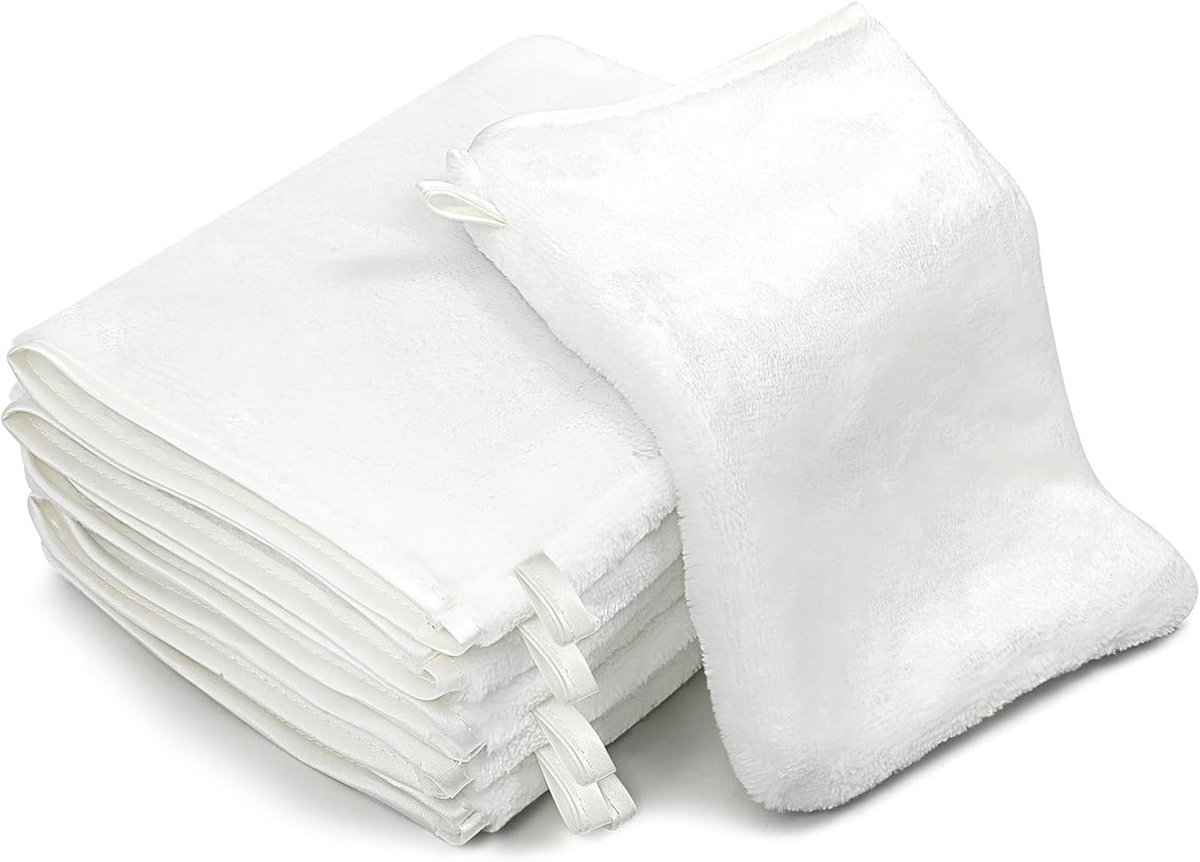 Set van 6 Flanellen Gezichtsdoeken, Super Absorberend en Zacht, Herbruikbare Make-up Verwijderhandschoenen, Ideaal voor Bad en Reiniging - 13x20cm