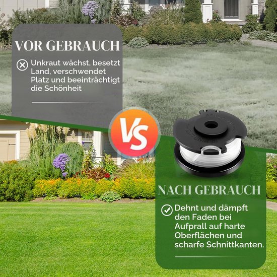 Set van 4 vervangende draadspoelen voor accu-grastrimmer — afbeelding 2