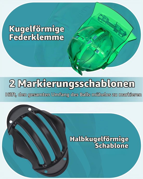 Golfbalmarkering Set met Drie-Lijnen Sjabloon en Klem voor Precisie Putten — afbeelding 3