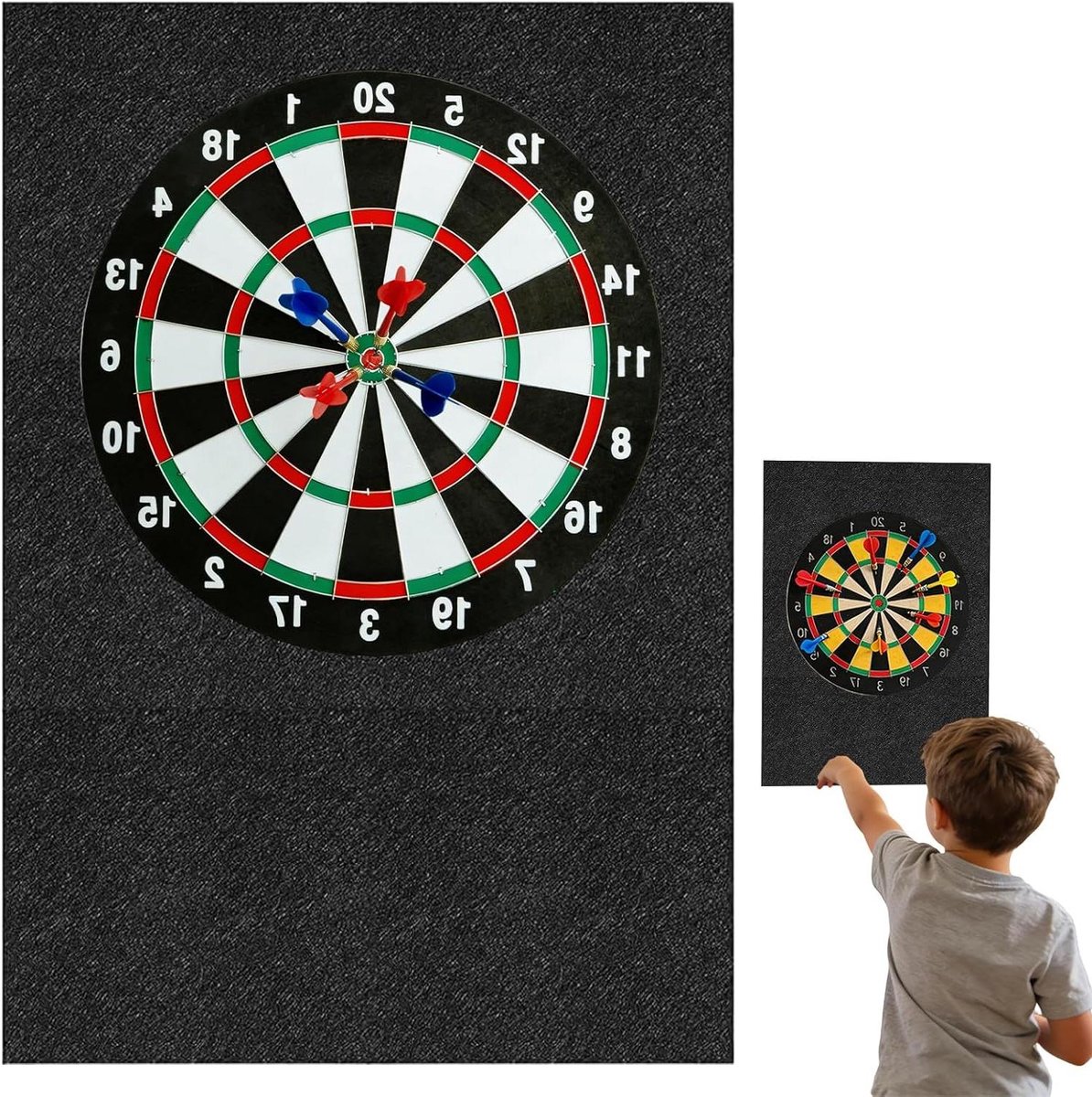Dartbord Wandbescherming - Vilt Muurbescherming - Bescherm Muren - Zelfklevend Geluidsdempend - 6 Stuks 30cm - Zwart