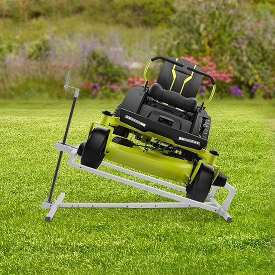 Gazontractorlift - Hefinrichting zitmaaier - Onderhoud apparaat - 400 kg hefvermogen - 74 cm hefhoogte - Lichtgrijs en zwart — afbeelding 3