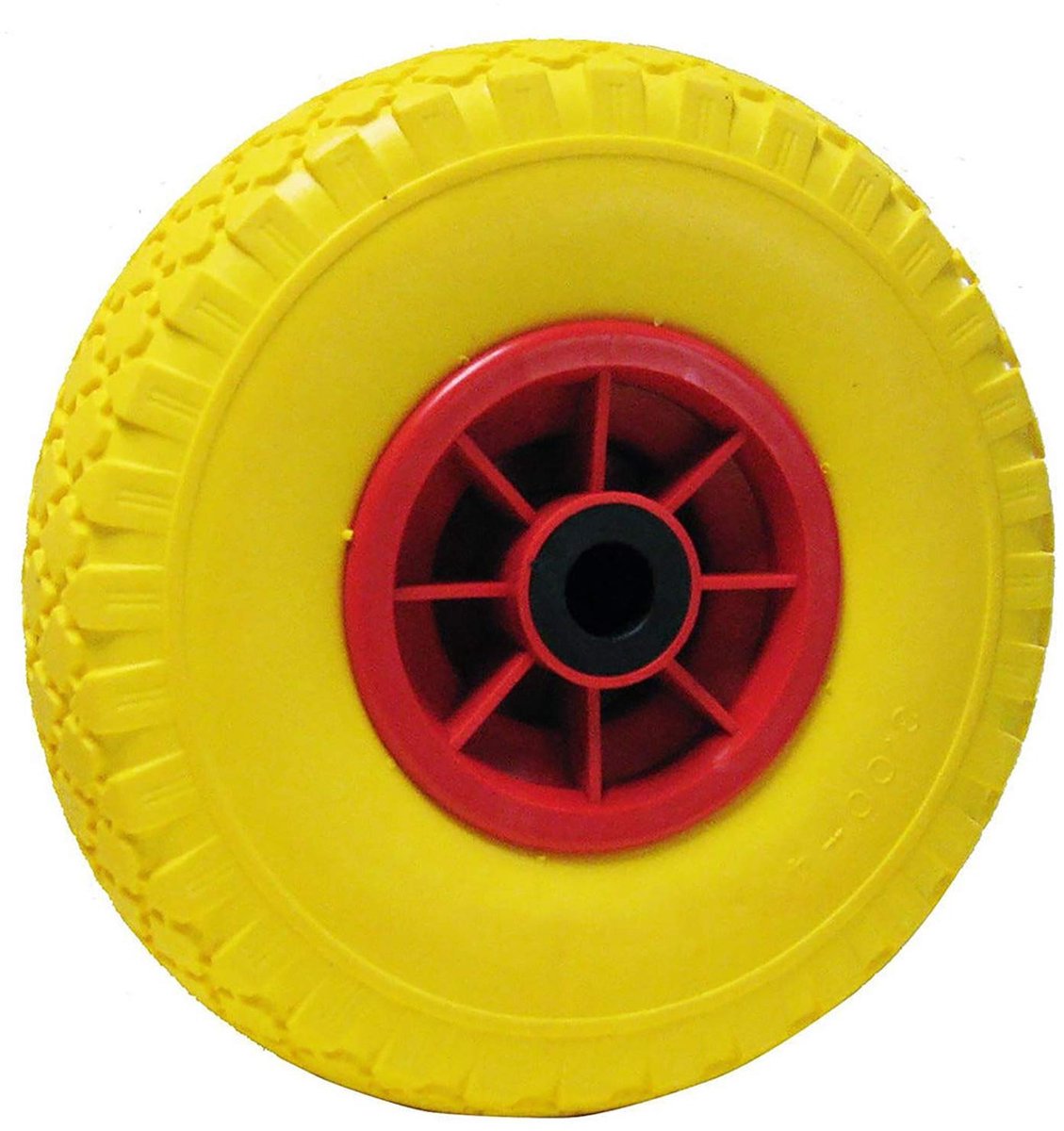 SnelShoppen - Kippen 1639 Lekvrije Wielen voor Auto's, 260 x 75 mm, 20 mm Gat, Geel, Robuust Rubber, Ideaal voor Vervoer en Tuin