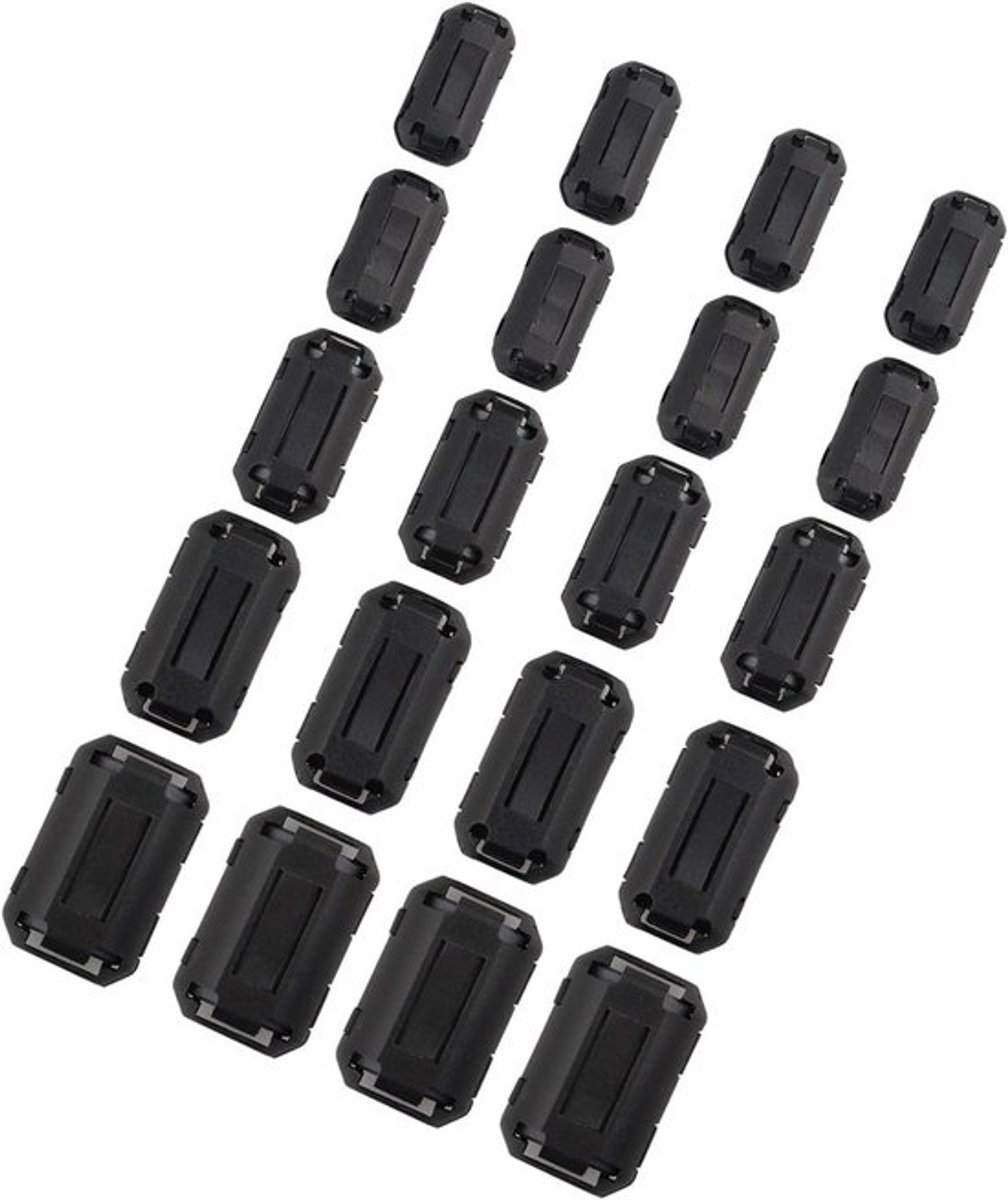 Anti-interferentie ringkern - Filter hoogfrequente storing - RFI EMI-ruis - Kabelclip - 3mm 5mm 7mm 9mm 13mm - Zwart - Kabelmanagement -...