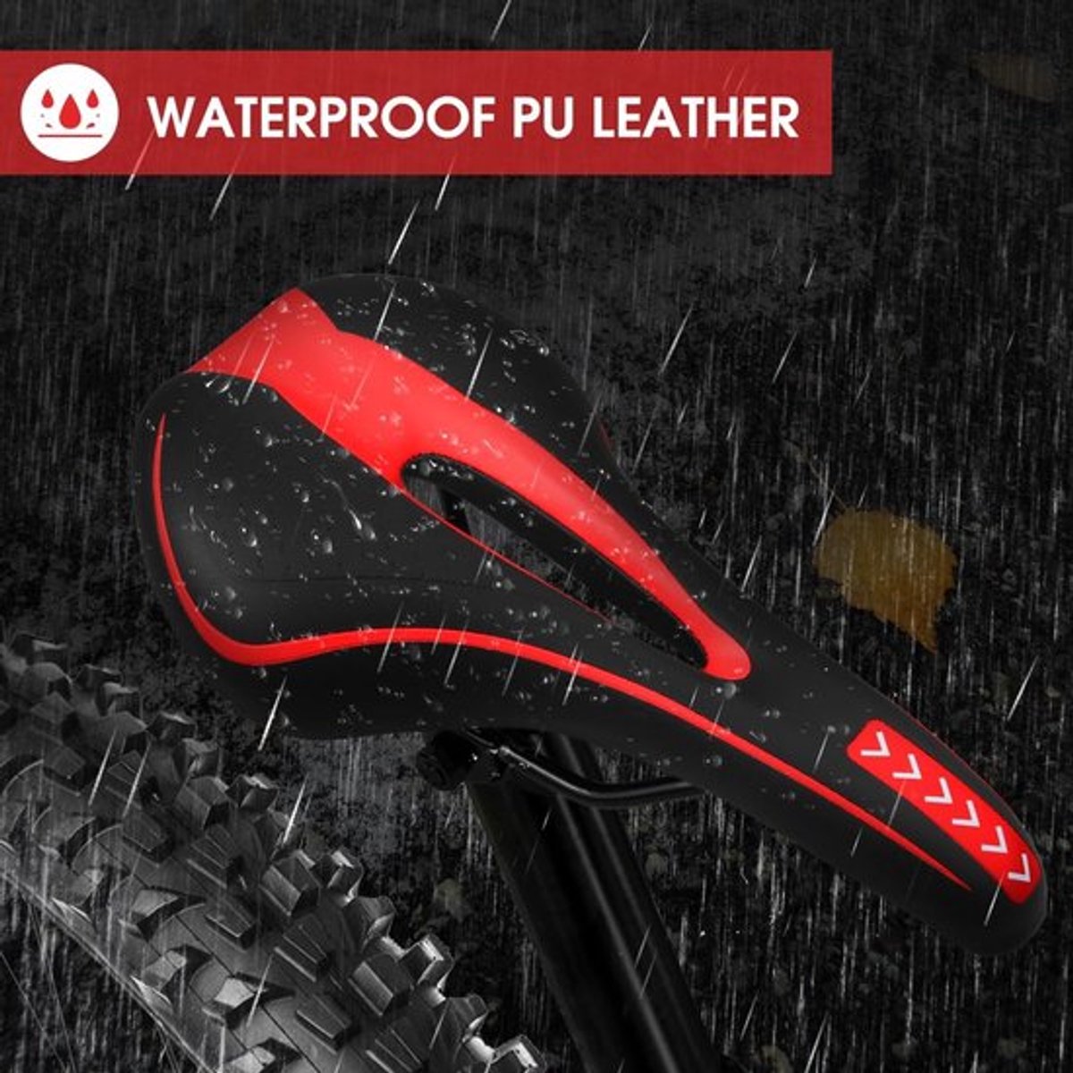 Fietszadel Ergonomisch - Comfortabel Traagschuim - Waterdicht PU-leer - Universeel - Geschikt voor Heren/Dames - Eenvoudig te Monteren - Fietsstoel