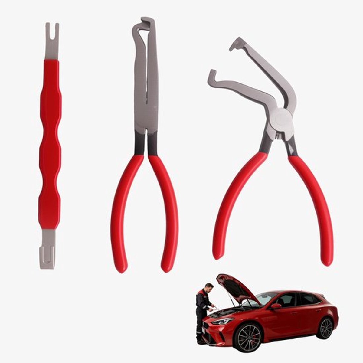 SnelShoppen - 3 x Professionele Car Connector Removal Tools - Elektrische Connector Scheidingstools voor Auto Onderhoud - Carbon Staal, Duurzaam en Gr