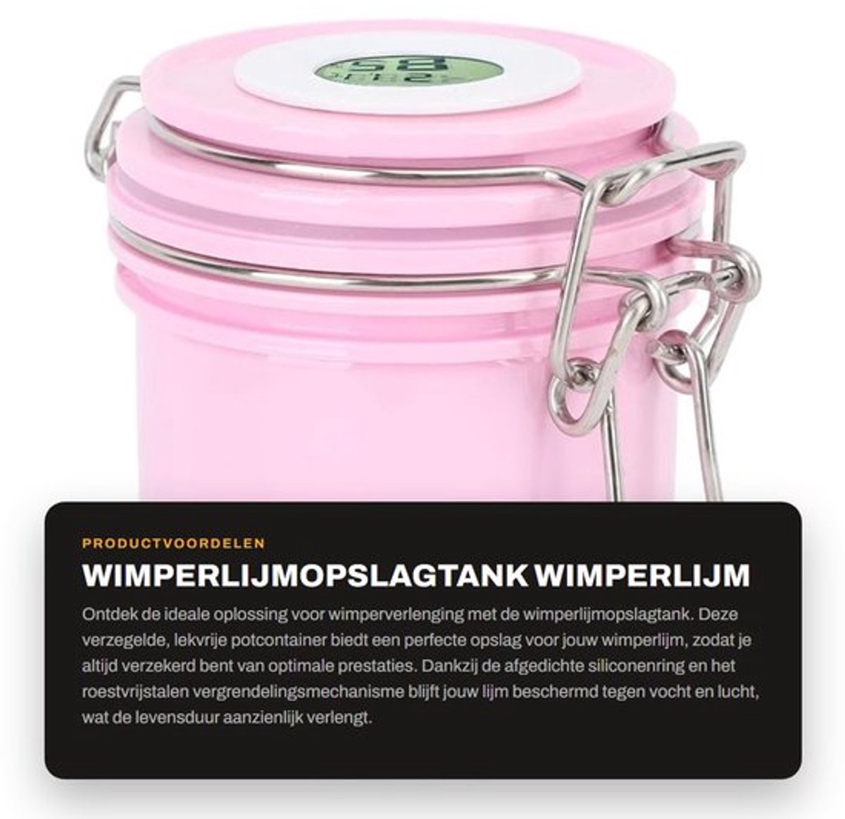 Wimperlijmopslagtank 250 Ml - Verzegelde Lekvrije Potcontainer - Thermometer/Hygrometer - Lange Lijmlevensduur - Vocht- en Luchtbescherming - Optimale Opslagomgeving - Lijmopslag