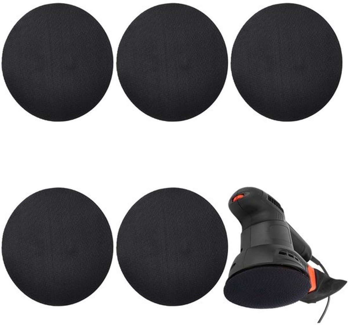 Klittenbandschijven 15 cm - Set van 5 - Zelfklevend - Duurzaam nylon - Sterke grip - Geschikt voor slijpmachines - Schuurpads
