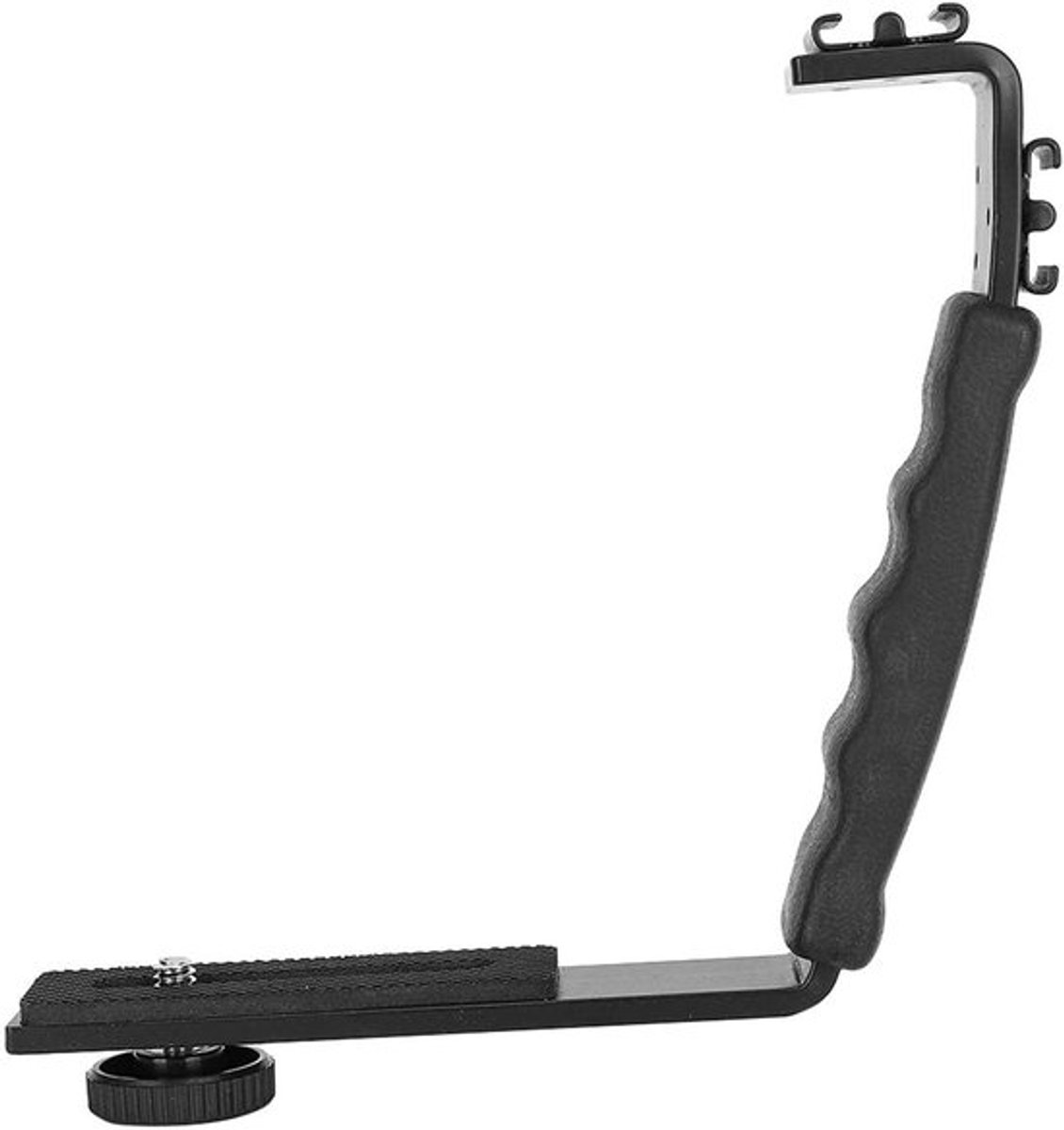 Camera Flitser L Beugel - Dual Hot Shoes Houder - Comfortabele grip - Microfoon LED Licht - Ideaal voor fotografieliefhebbers - Geschikt...