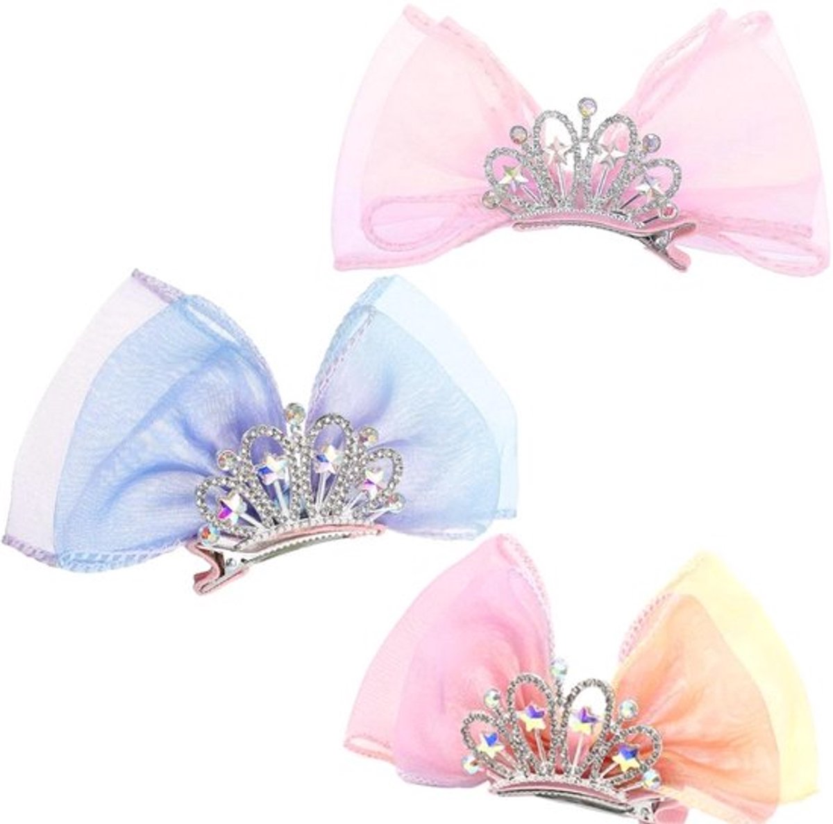 Haarspelden met Diamantkroon - Kristallen Haaraccessoires - Prinsessen Haarspelden - Feestelijke Haarsieraden - Hoogwaardige Kwaliteit - Duurzaam Ontwerp - Haarsieraad