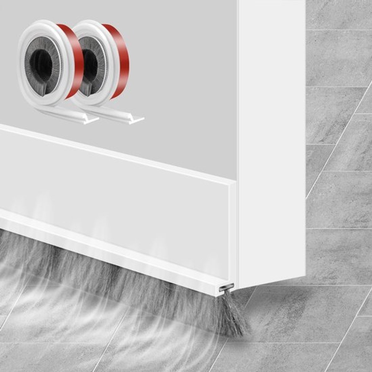 Deurborstelafdichting 2 Stuks - Zelfklevend - Tochtstopper - Afdichtstrip - Vloerafdichting - 100 cm x 5,2 cm - Effectieve bescherming tegen stof en insecten - Deurafdichting