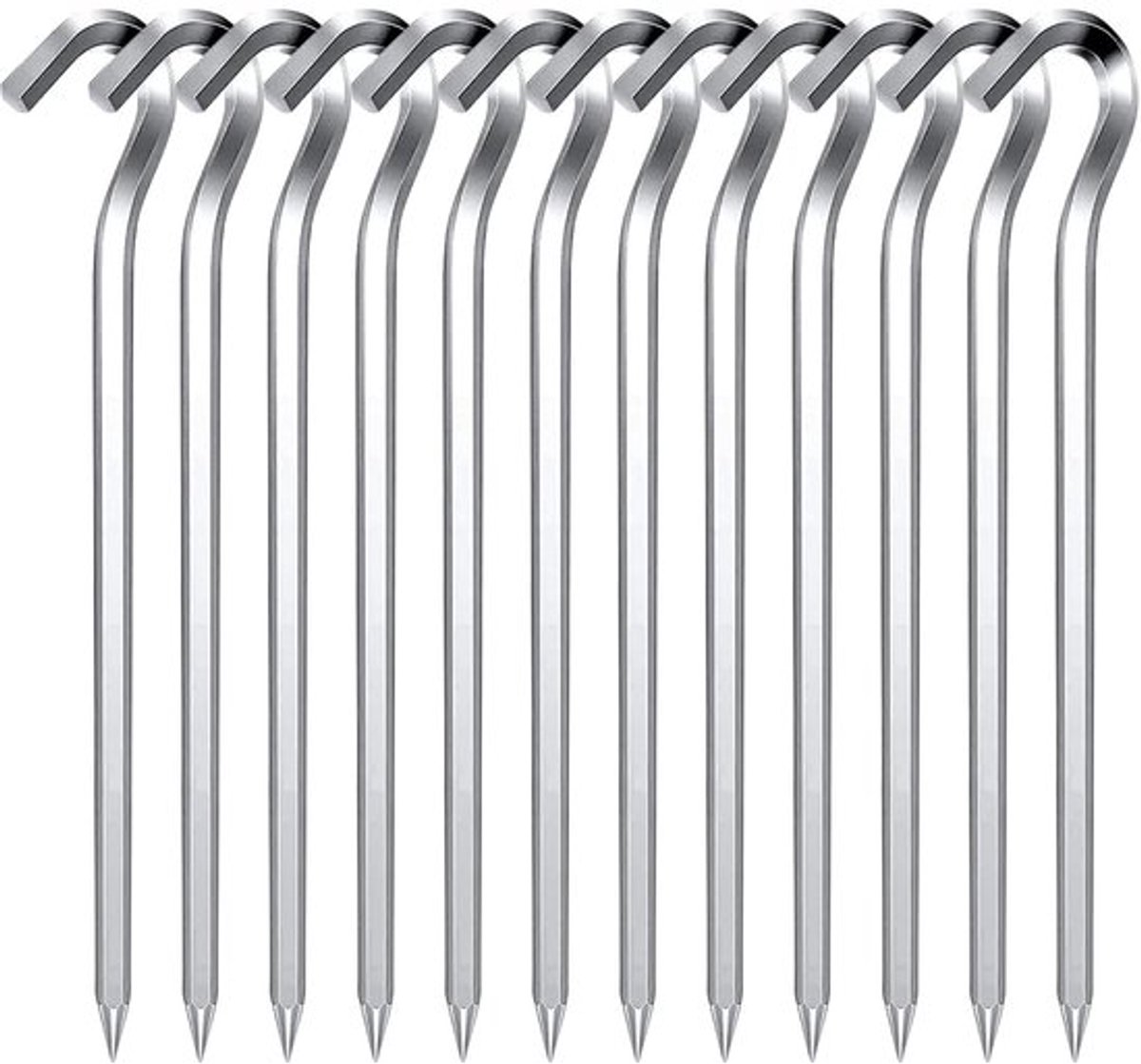 Tentharingen 12 stuks - 18 cm aluminiumlegering - Sterk en robuust - Tentaccessoires - Haringen voor kamperen - Roestbestendig materiaal - Tentstokken