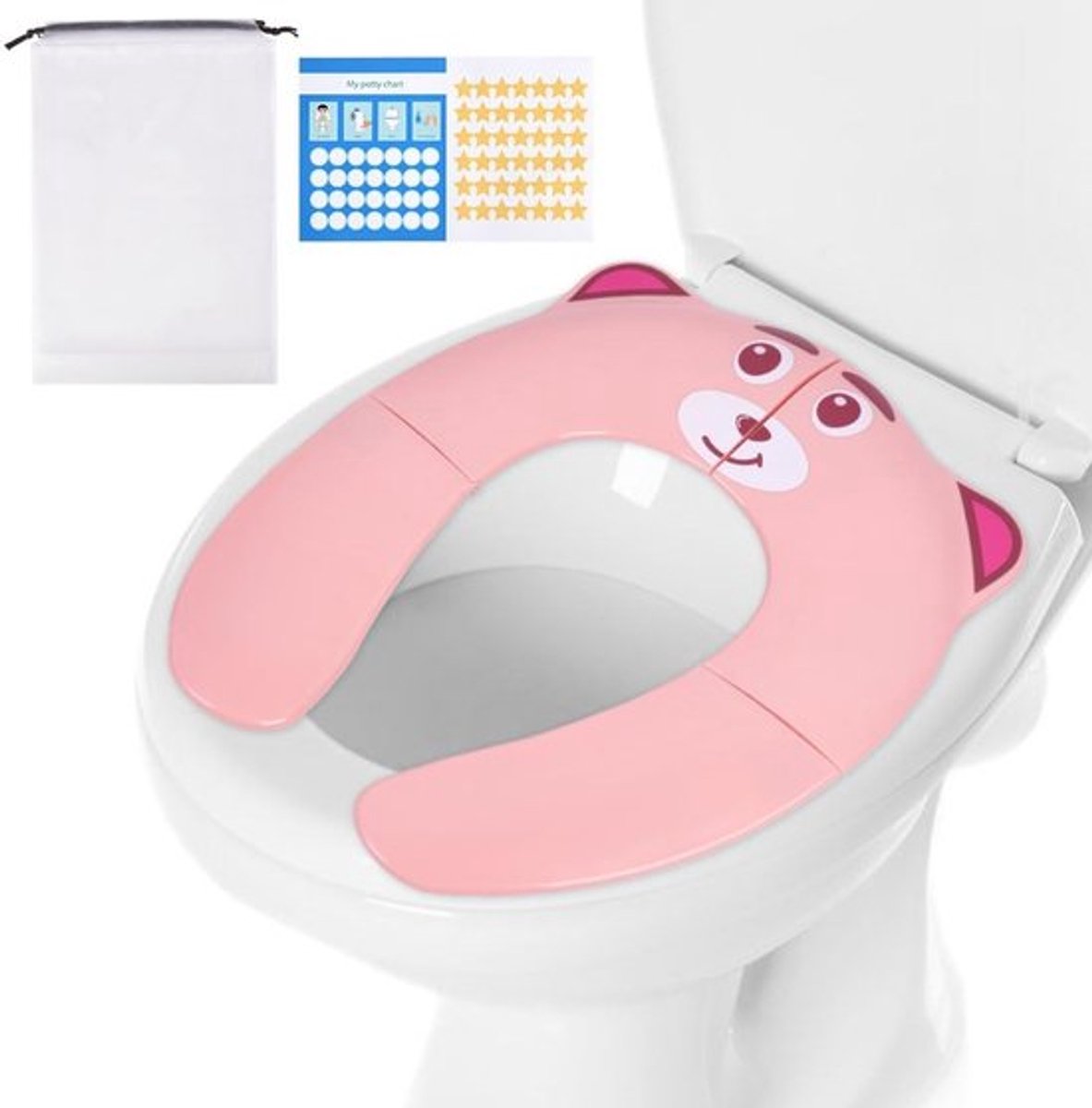 Toiletverkleiner Opvouwbaar - Reis-Toiletbril - Antislip - Zindelijkheidstraining - Veilig PP-Materiaal - Draagbaar Ontwerp - Potje
