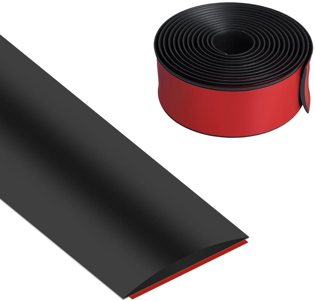Zelfklevend Overgangsprofiel 5cm x 3m - Vinyl Vloerstrip voor Naadverbindingen, Ideaal voor Vloerafwerkingen en Verbetering van de Interieurstijl (Zwart)