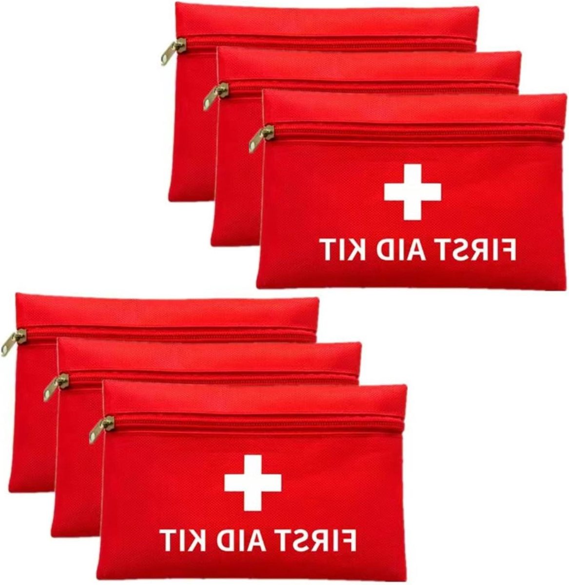 EHBO-kit - Survival Pouch - Veilige Opslag - Waterdicht Materiaal - 6 Pack - Rood