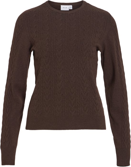 Vila Trui Vikerry O-neck Cable L/s Knit Top 14115306 Coffee Bean Dames Maat - XXL