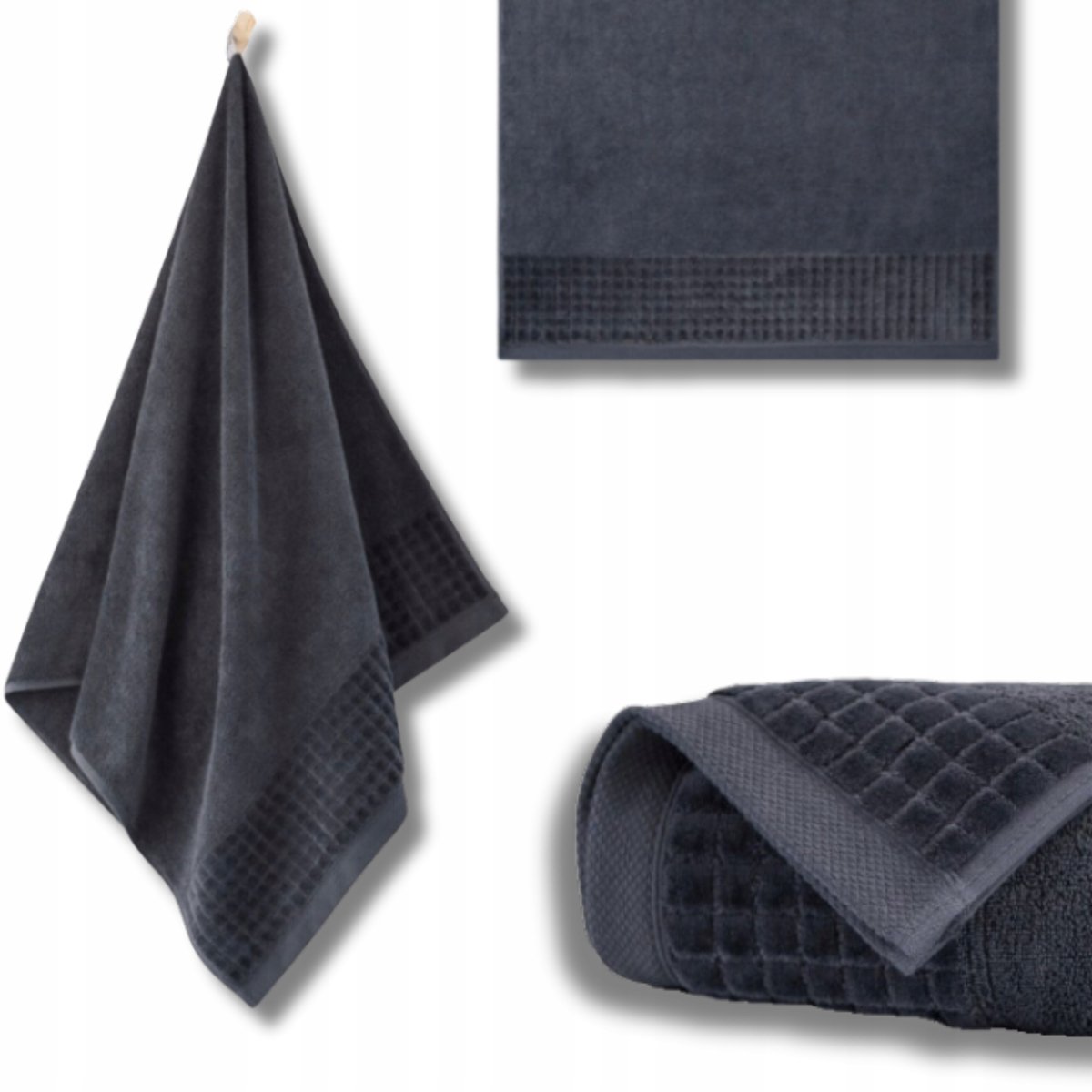 Zwoltex Paulo-3 Serie - Badhanddoek - 50x100 - Grafiet - Egyptisch Katoen - Ultrasoft