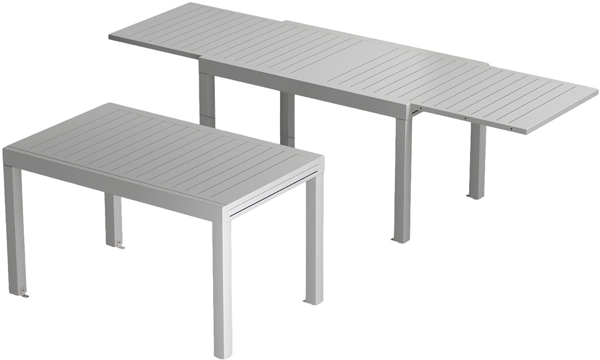 Multifunctionele Uitschuifbare Aluminium Tuintafel 260 × 80 cm – Weerbestendige Eettafel voor Tuin, Terras en Feesten – Zwart