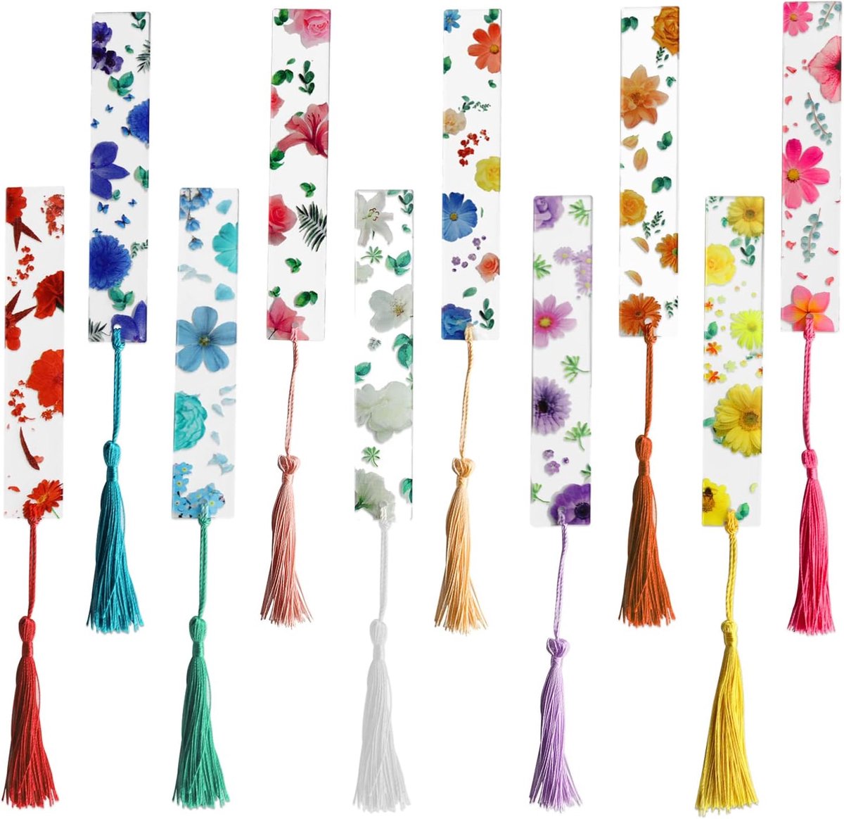 Boekmarker bloemen resin - heldere acryl - duurzaam en waterproof - ideaal voor lezers - ShopVlot