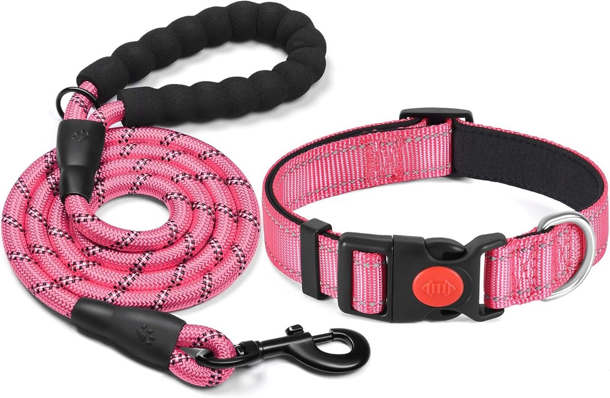 haapaw Hondenhalsband, reflecterend, gewatteerd, met zacht neopreen, ademend, verstelbaar, nylon, voor kleine - ShopVlot