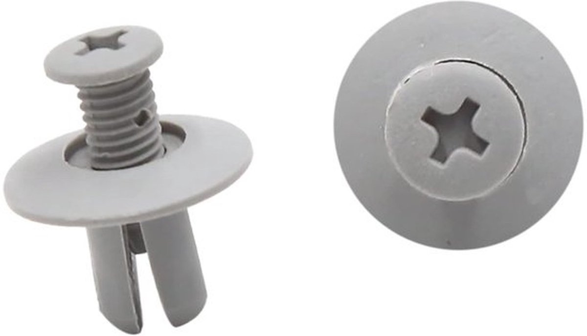 Bevestigingsclip Kunststof - 8mm - Vervangingsclip - Auto Clips - Geschikt voor Zijdorpels/Bumpers - Totale Lengte 21mm - Autoclips