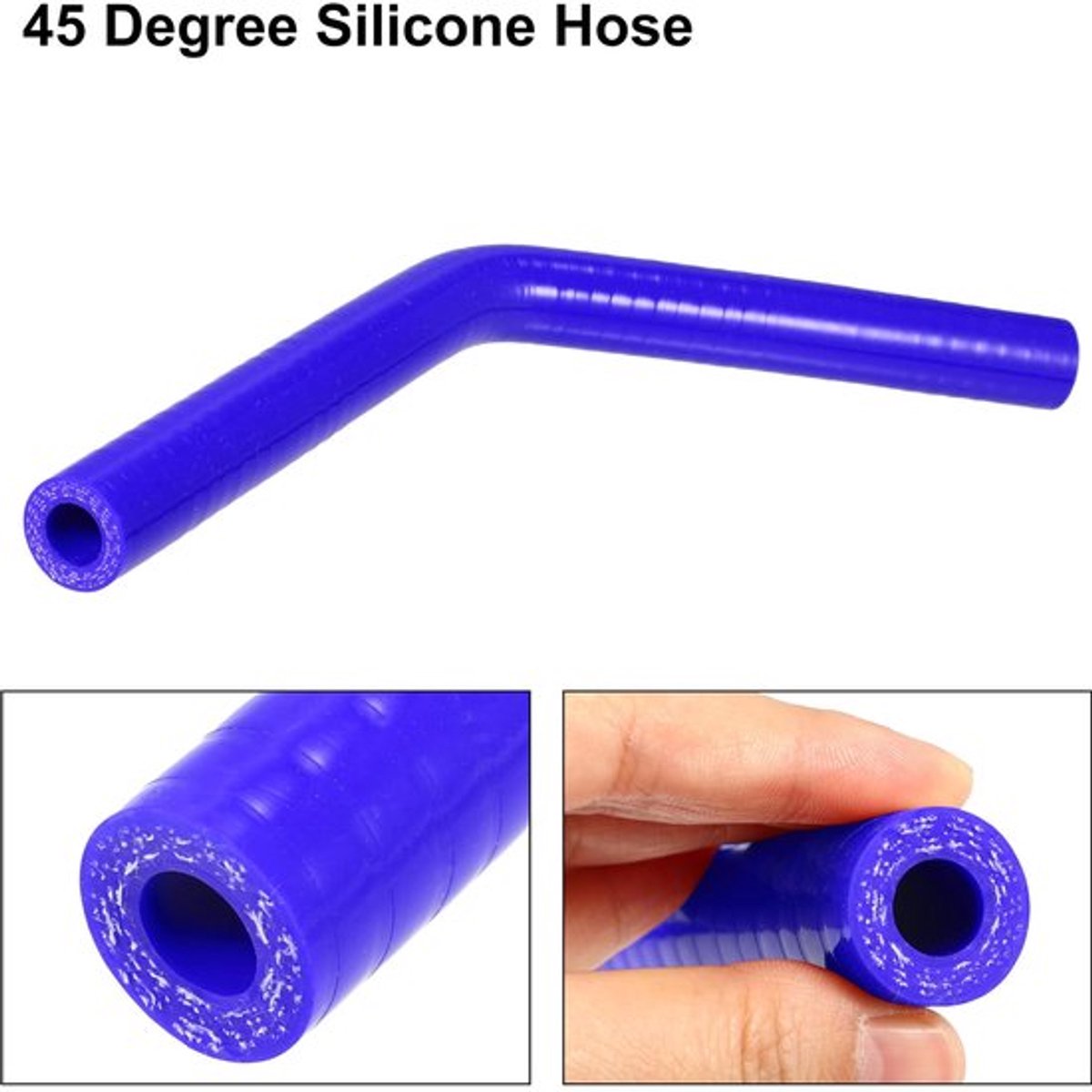Koppelstuk Universeel 45 Graden - Silicone Slang - Binnendiameter 13mm - Buitendiameter 23mm - Lengte 150mm - Schokbestendig - Siliconenslang