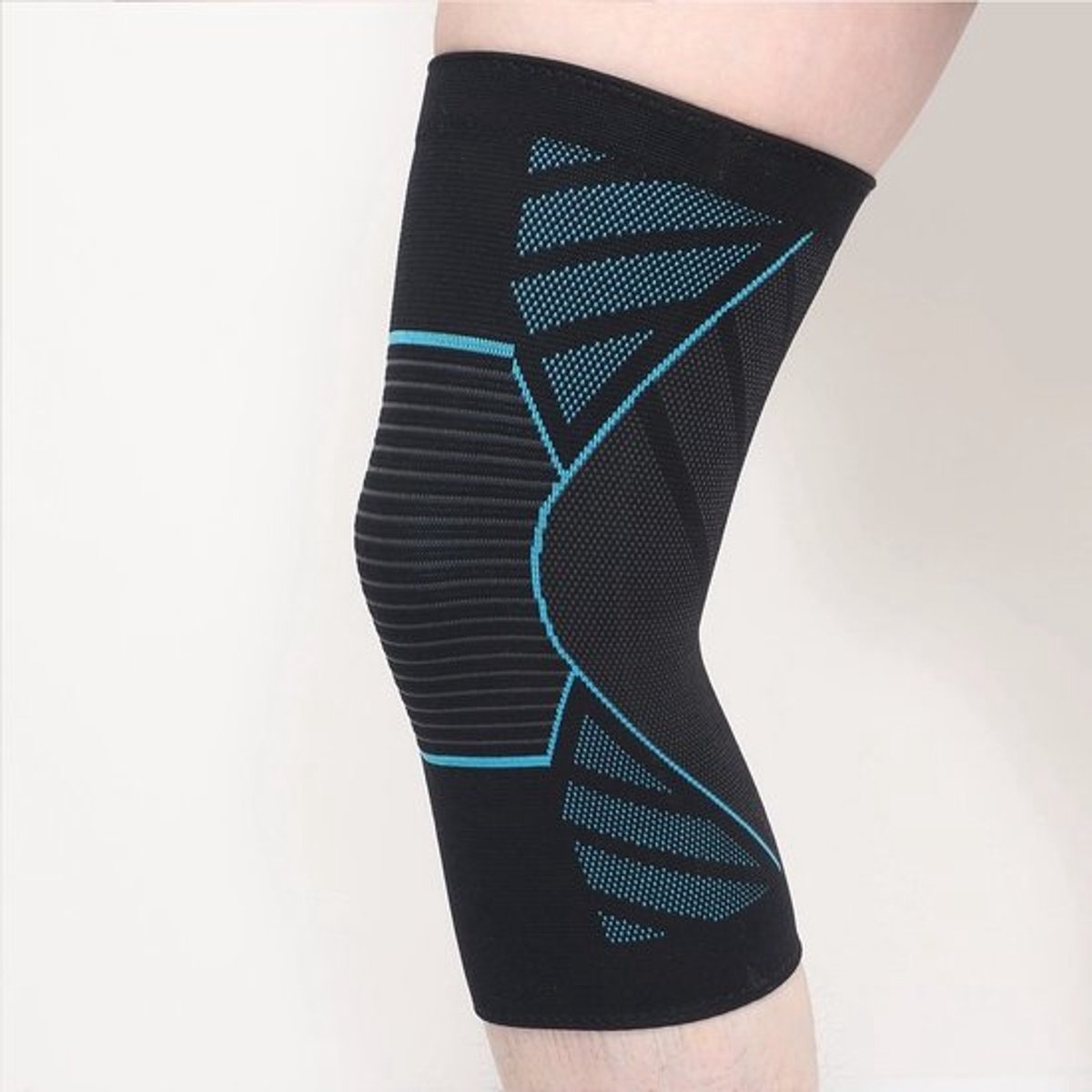 Blauwe sportkniebeschermers, nylon siliconen, antislip, airconditioning, warm, geschikt voor fietsen, aerobics, fitness, knieschijfondersteuning, elastische kniebeschermers, beenwarmers.